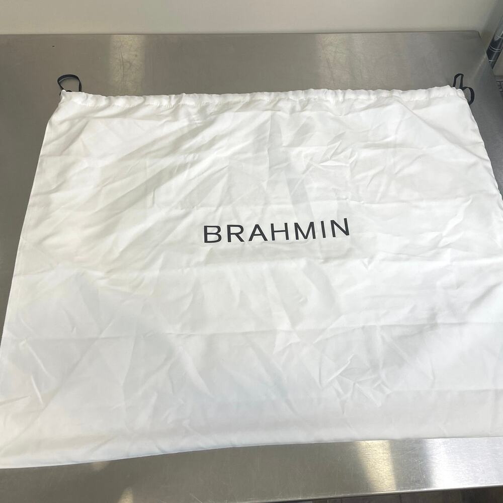 Authentic BRAHMIN Large White Cotton Drawstring Handbag Dust Bag Cover 27” X 22